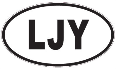 LJY - 3 Letter Initials Oval Sticker