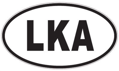 LKA - 3 Letter Initials Oval Sticker