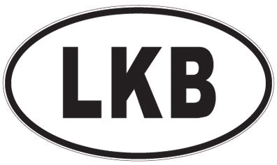 LKB - 3 Letter Initials Oval Sticker