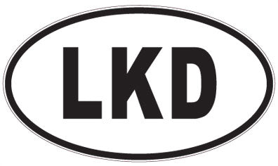 LKD - 3 Letter Initials Oval Sticker