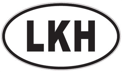 LKH - 3 Letter Initials Oval Sticker