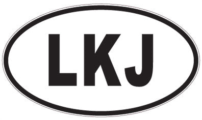 LKJ - 3 Letter Initials Oval Sticker
