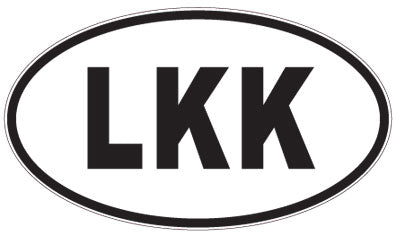 LKK - 3 Letter Initials Oval Sticker