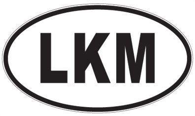 LKM - 3 Letter Initials Oval Sticker