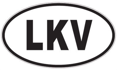 LKV - 3 Letter Initials Oval Sticker