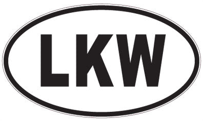 LKW - 3 Letter Initials Oval Sticker