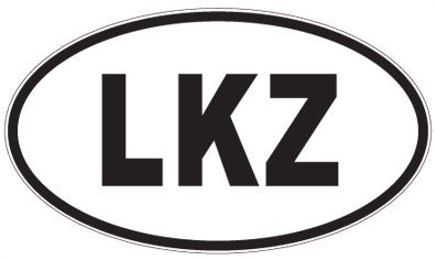 LKZ - 3 Letter Initials Oval Sticker