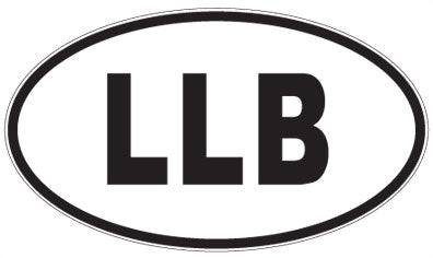 LLB - 3 Letter Initials Oval Sticker