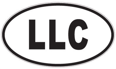 LLC - 3 Letter Initials Oval Sticker