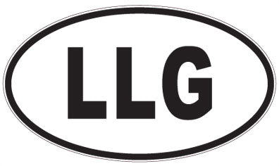 LLG - 3 Letter Initials Oval Sticker