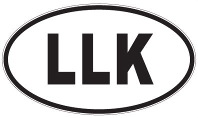 LLK - 3 Letter Initials Oval Sticker