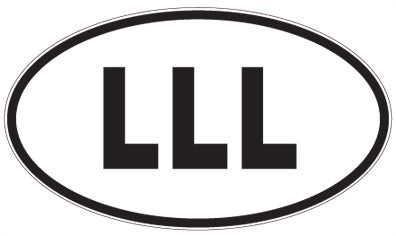 LLL - 3 Letter Initials Oval Sticker