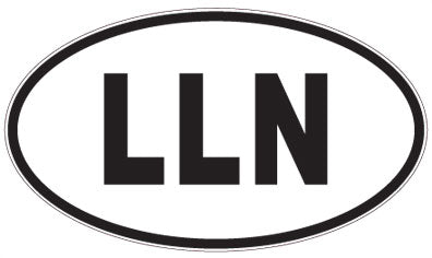 LLN - 3 Letter Initials Oval Sticker