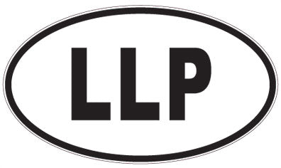 LLP - 3 Letter Initials Oval Sticker
