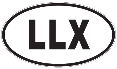 LLX - 3 Letter Initials Oval Sticker