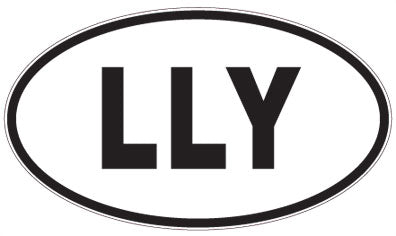 LLY - 3 Letter Initials Oval Sticker