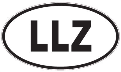 LLZ - 3 Letter Initials Oval Sticker