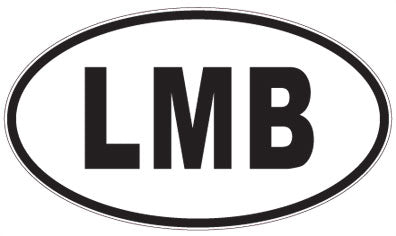 LMB - 3 Letter Initials Oval Sticker
