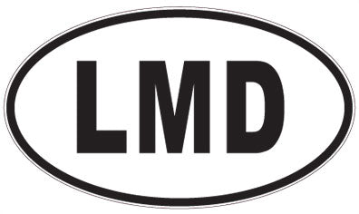 LMD - 3 Letter Initials Oval Sticker