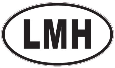 LMH - 3 Letter Initials Oval Sticker