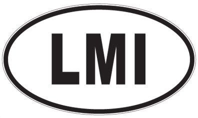 LMI - 3 Letter Initials Oval Sticker