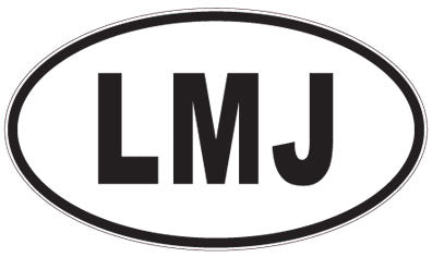 LMJ - 3 Letter Initials Oval Sticker