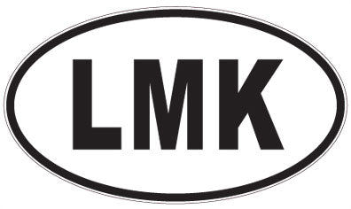 LMK - 3 Letter Initials Oval Sticker