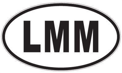 LMM - 3 Letter Initials Oval Sticker