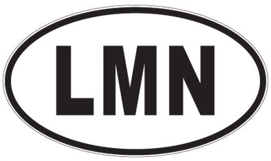 LMN - 3 Letter Initials Oval Sticker