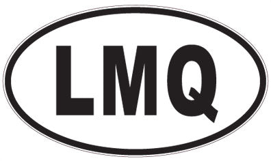 LMQ - 3 Letter Initials Oval Sticker