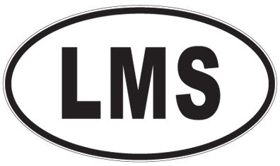 LMS - 3 Letter Initials Oval Sticker