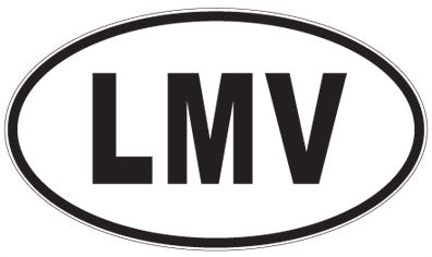 LMV - 3 Letter Initials Oval Sticker