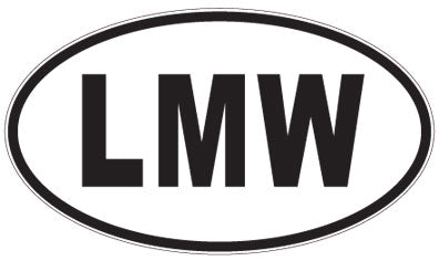 LMW - 3 Letter Initials Oval Sticker