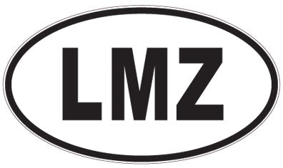 LMZ - 3 Letter Initials Oval Sticker