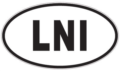 LNI - 3 Letter Initials Oval Sticker