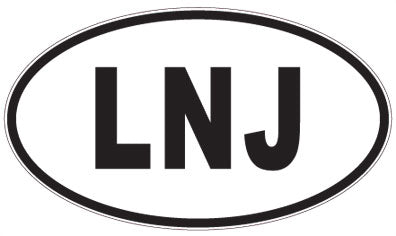 LNJ - 3 Letter Initials Oval Sticker