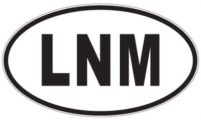 LNM - 3 Letter Initials Oval Sticker