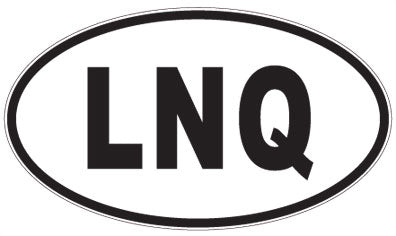 LNQ - 3 Letter Initials Oval Sticker