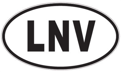 LNV - 3 Letter Initials Oval Sticker