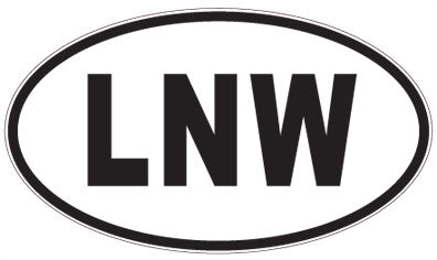 LNW - 3 Letter Initials Oval Sticker