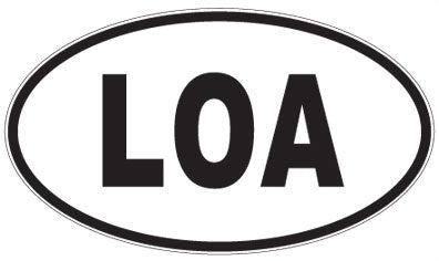 LOA - 3 Letter Initials Oval Sticker