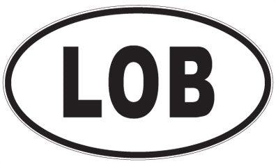 LOB - 3 Letter Initials Oval Sticker
