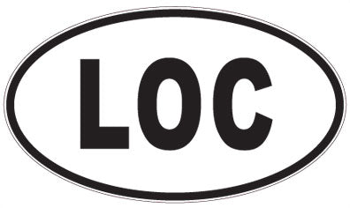 LOC - 3 Letter Initials Oval Sticker