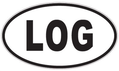 LOG - 3 Letter Initials Oval Sticker