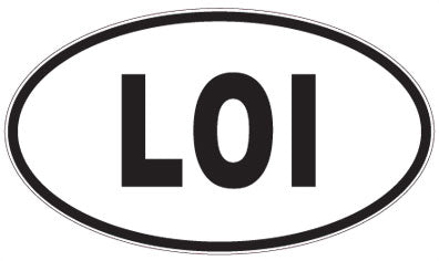 LOI - 3 Letter Initials Oval Sticker