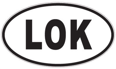 LOK - 3 Letter Initials Oval Sticker