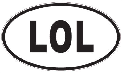 LOL - 3 Letter Initials Oval Sticker