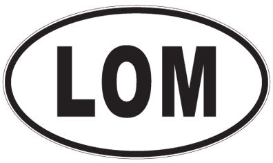 LOM - 3 Letter Initials Oval Sticker