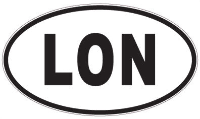 LON - 3 Letter Initials Oval Sticker