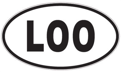 LOO - 3 Letter Initials Oval Sticker